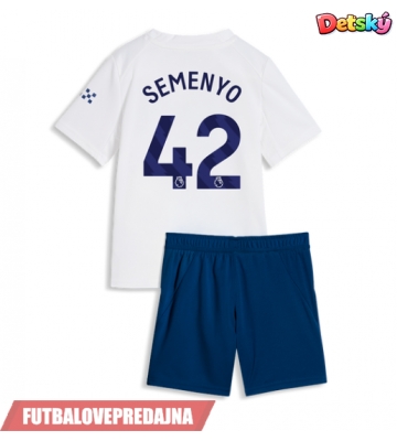 Lacne Dětský Futbalové dres Manchester City Antoine Semenyo #42 2026-27 Krátky Rukáv - Tretina (+ trenírky)